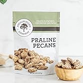 HUDSON PECAN COMPANY Praline Roasted Georgia Pecans: Candied Gourmet Treat | Perfect for Snacking, Baking, Salads, Desserts, Gifting &amp; More, Irresistible Southern Sweetness, 8 oz Resealable Pouch