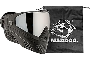 Maddog Dye i5 Thermal Anti-Fog Paintball Airsoft Mask Goggle System Combo with Microfiber Bag | Safety Certified Protection