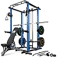 RitFit Power Cage with Optional LAT PullDown/Cable Crossover, 1000LB Squat Rack for Home & Garage Gym, with Weight Storage Rack and More Training Attachments, ASTM-Certified