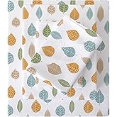 Viviland Floral Twin Sheet Set - 3 Piece Vintage Leaves Patterned Bed Sheets - Soft, Breathable Microfiber Boho Sheets with Deep Pocket, Non-Slip Fitted Sheets & Pillowcases