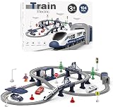XIAPIA 104 Pcs Train Set Magnetic Couplings Educational Toys Age 3+