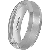 Boston Bay Diamonds Silver Titanium Unisex Comfort Fit Mens Wedding Band or Fashion Ring - 7mm - Choice of Style