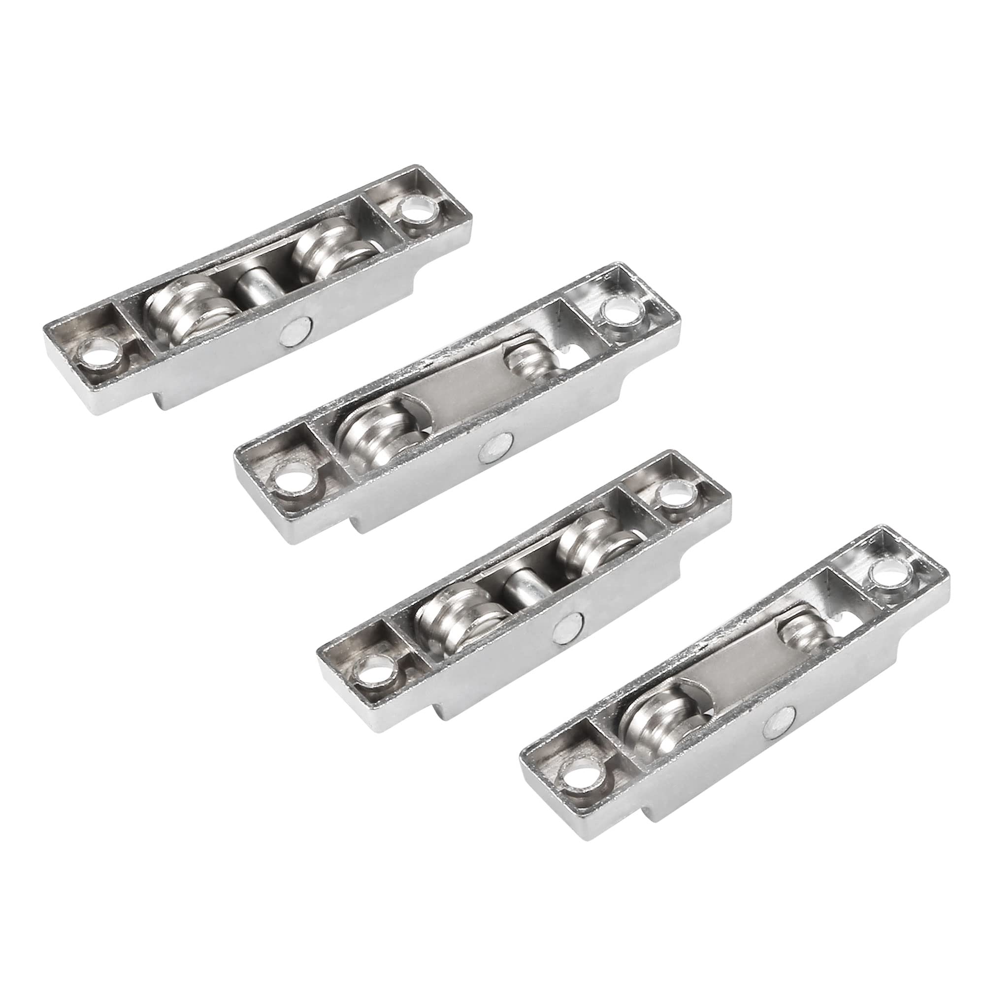 Sourcingmap 68mmx15mmx15mm Zinc Alloy Double Roller Sliding Sash Window Pulley Wheel 4pcs