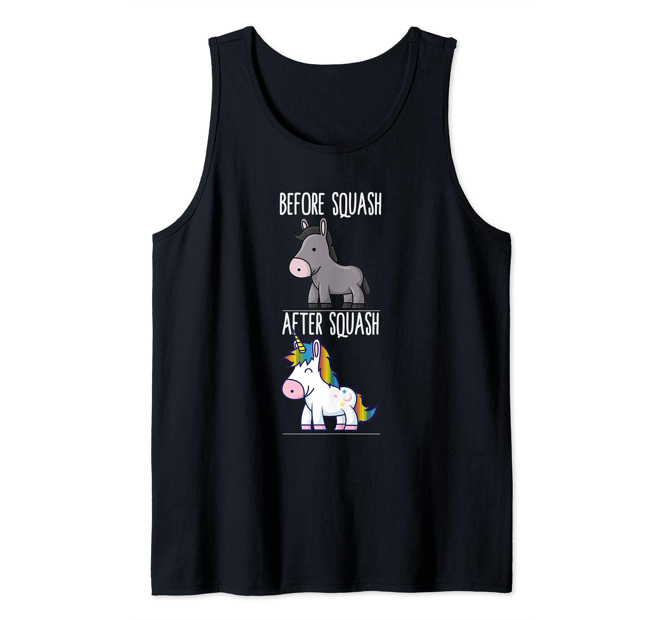 Before After Squash Unicorn Squash Player Tank Top