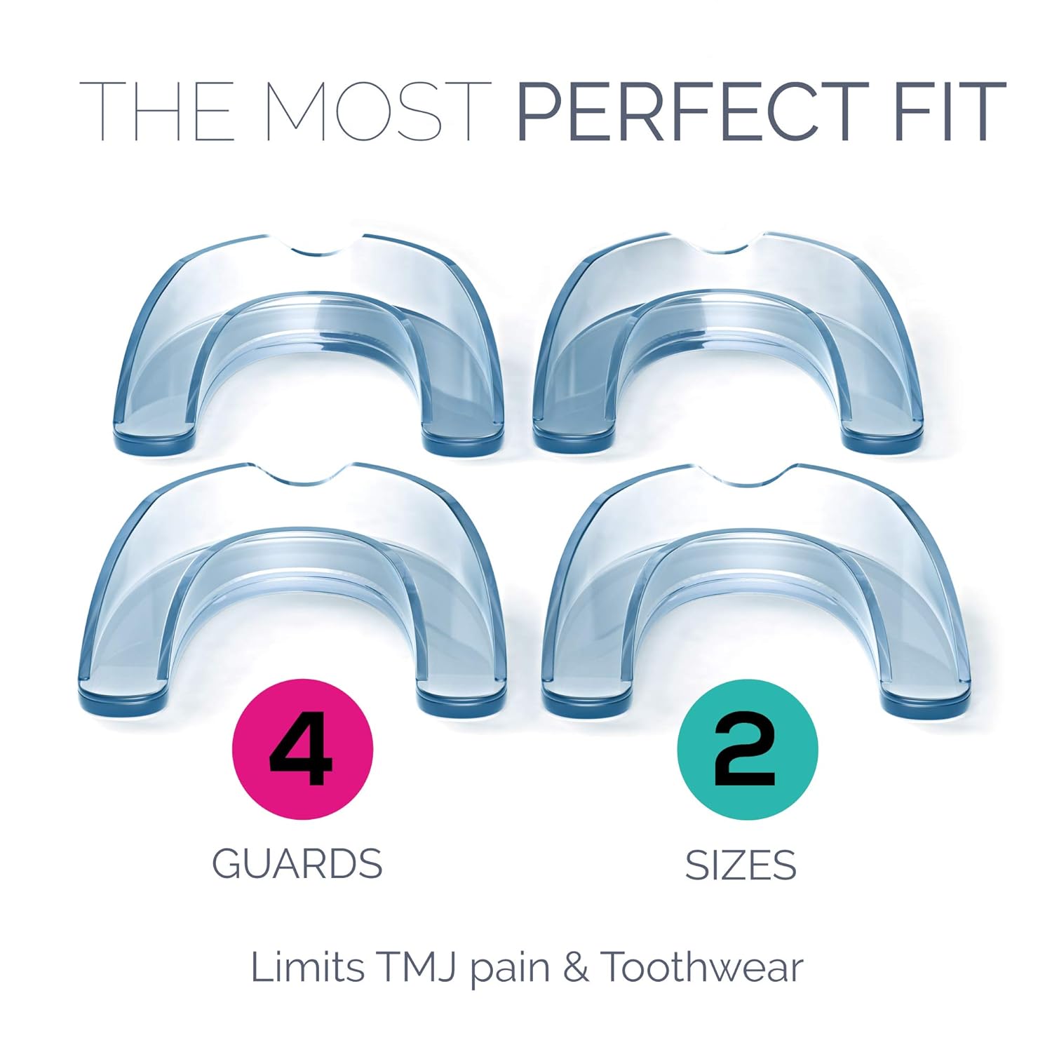 Professional Mouth Guard For Grinding Teeth, 2 Sizes, 4 Pieces Mouthguard, Moldable Night Guards For Teeth Grinding, Night Guard Eliminates Bruxism and Teeth Clenching, Antibacterial Dental Guard Case : Beauty