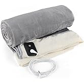 F FINEC Grounding Blanket for Improving Sleep and Help with Anxiety, Soft Flannel Earthing Blanket Grounding Throw with Silver Fiber Cotton Lining, Earth Grounding Cord Included, Grey 54"x60"