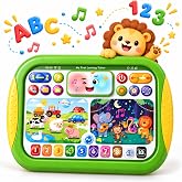 Toddler Learning Tablet Toy for Speech Therapy, Screen-Free Educational Toy | 5 Languages Montessori Sensory Toy with Lights/Musical/ABC Alphabet/Numbers/Animal Sounds for Kids 1-3 Boy Girl Birthday Gift