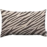 TKS MITLAN Brown Zebra Stripe Pillow Covers 12x20 Inch Tiger Animal Fur Beige Abstract Exotic Decorative Throw Pillow Covers Cushion Case for Home Sofa Couch Decoration