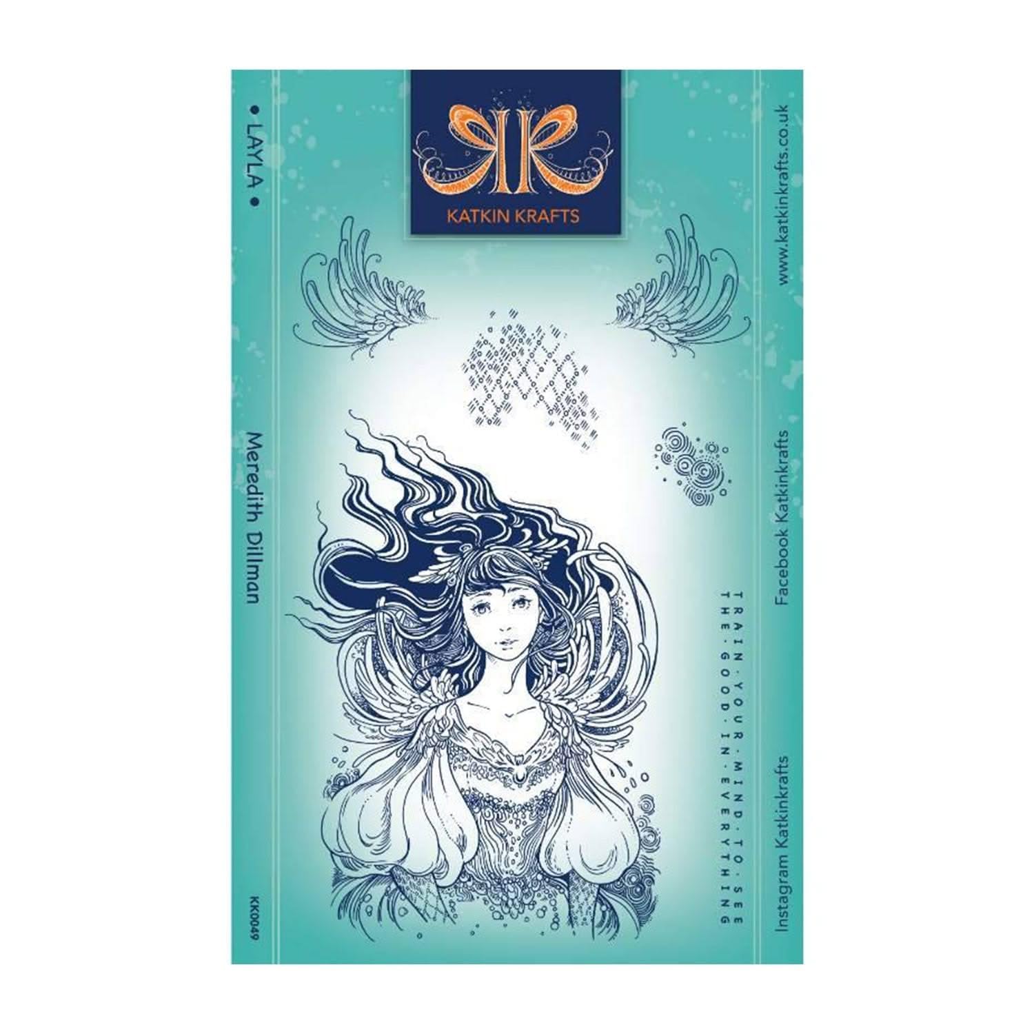 KatKin Krafts Clear Stamp Set-Layla, 6 x 8 ins