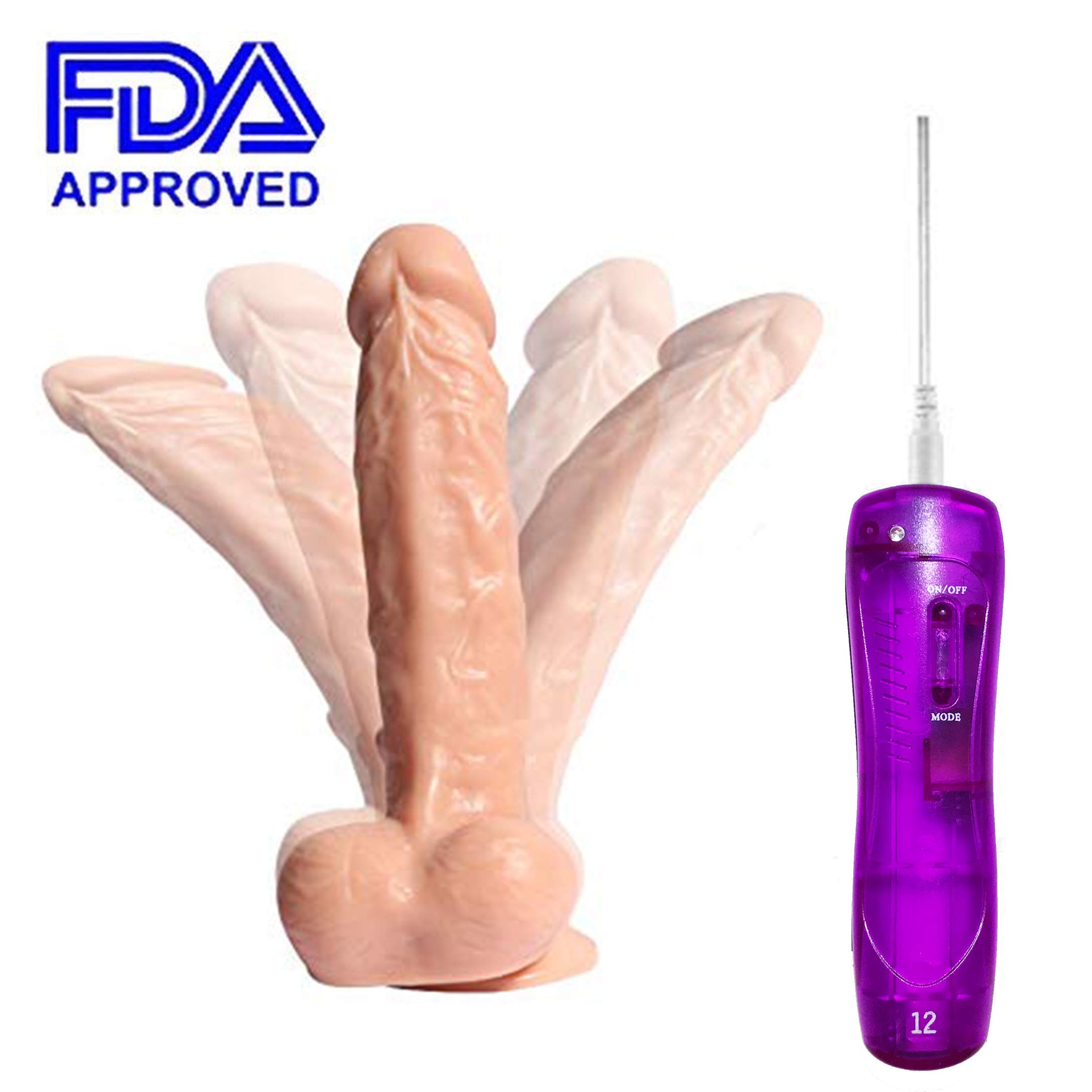 Massaggiatore 7,87 in Vibrazione + rotazione Dil-do con Potente Ventosa con telecomando