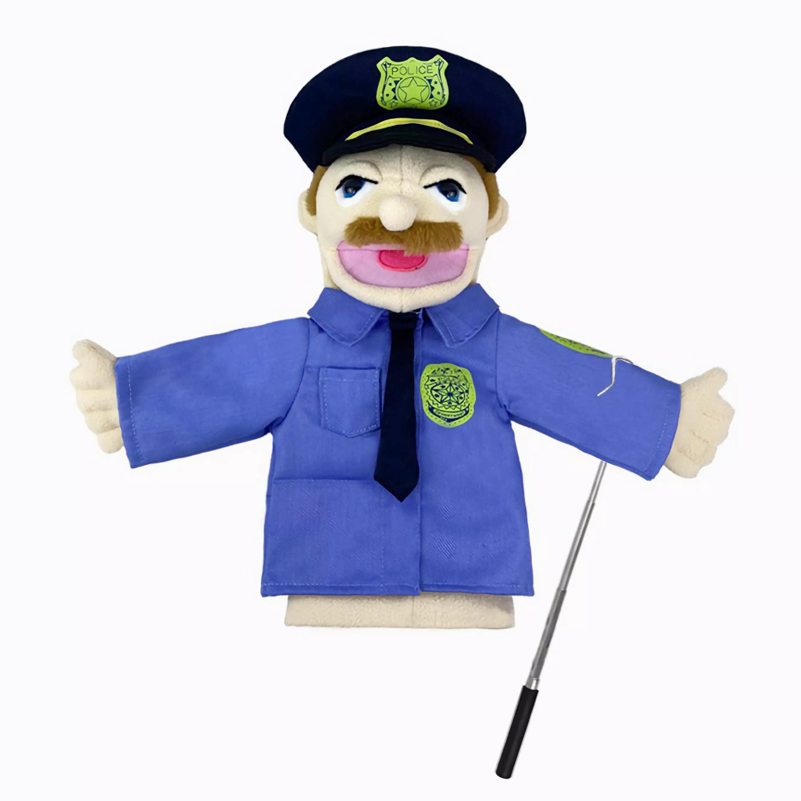 LOMTRATS Theater Hand Puppets for kids,Includes Teacher, policeman, farmer, pirate, detective, etc. with Movable Open Mouths,Perfect for Storytelling,Teaching,Festival Gifts,1 PCS with Joystick