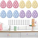 Moxweyeni 12 Pieces Easter Egg Silicone Cabinet Knobs Decor Hand Eggs Cabinet Knobs Cover Easter Decorative Drawer Knob Decor