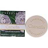 L'Erbolario Camellia Perfumed Soap - Enriched With All Natural Ingredients And Aromatic Fragrances - Cleanses And Moisturizes Skin - Long Lasting And Creates A Rich, Creamy Lather - 3.5 Oz