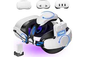 Kawaye for Meta Quest 3S/3/2 Head Strap with 2X7500mAh Hot-Swap Batteries for 6-8H Playtime,Adjustable VR Headset Strap with Large Support Pad Enhanced Support Reduce Pressure for Games