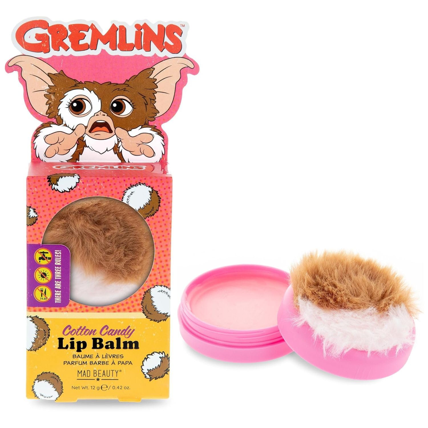 Gremlins Gizmo Lip Balm | Mad Beauty | Cotton Candy Fragrance, Hydrating, Soft - Cute & Fun Skincare Gift for Women and Fans