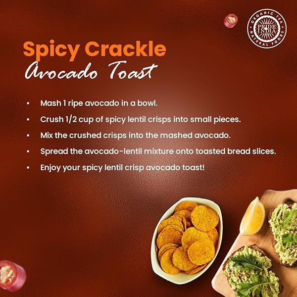 BEAN BITES | SPICY CRACKLE LENTIL CRISP 3.53 OZ (100 G) | MINI POPPADOM SNACK | ROUND CRUNCHY CRISPS | MILD SPICY | HEAT IN OVEN (UP TO 60 SECS) | PLANT BASED PROTEIN BY PRIDE OF INDIA