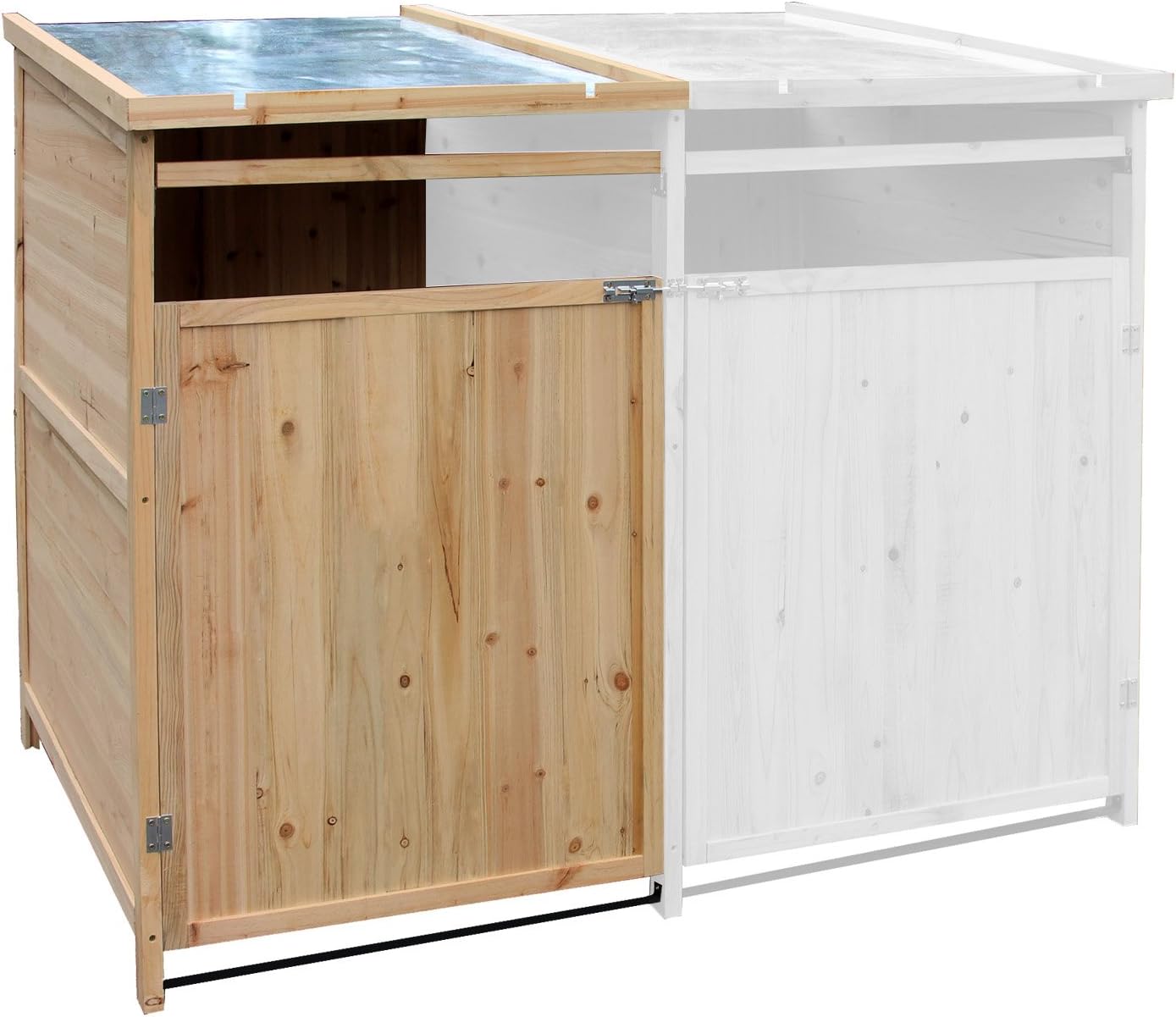 Waste Bin Cover Wood 240L Add On Garden Box Wooden Garbage Case Amazon