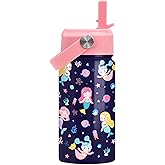 Mermaid Water Bottle for Girls - Kids Water Bottle with Straw Lid - 12 Oz Insulated Stainless Steel Water Bottles for Kid Girl- Travel Cup for School Sports