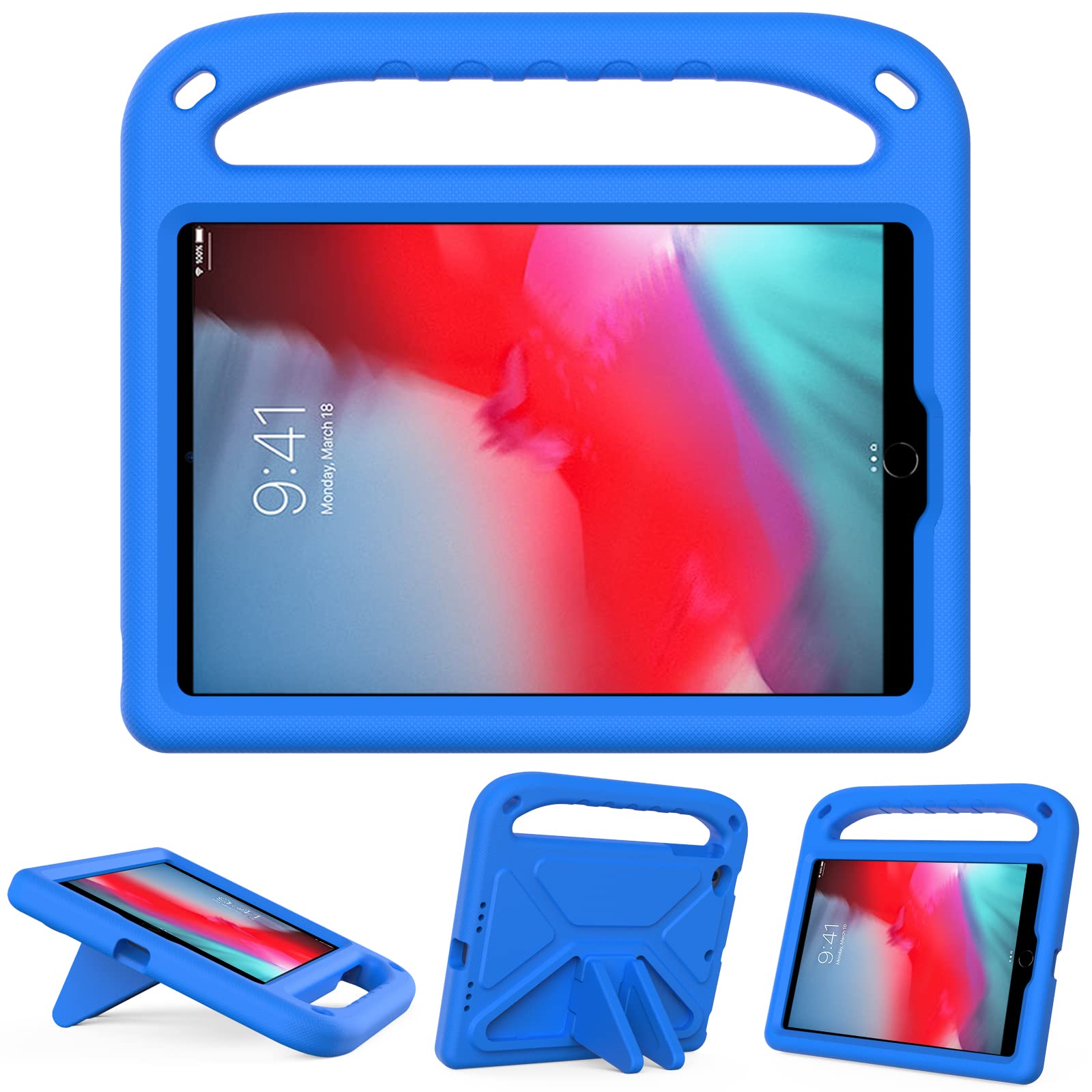 GOZOPO Kids Case for iPad mini 4th/5th Generation 7.9", LightWeight ShockProof Cover for iPad Mini 1/2/3/4/5 (blue)