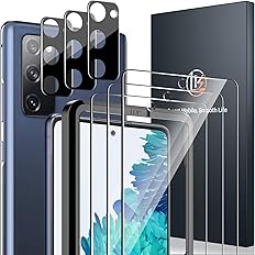 LK 3 Pack Samsung Galaxy S20 FE 5G Screen Protector+3 Pack Camera Lens Protector, 9H Tempered Glass, Easy Installation, [Not