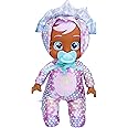 Cry Babies Tiny Cuddles Dinos Phoebe- 9" Baby Dolls, Cries Real Tears, Dinosaur Metallic Themed Pajamas