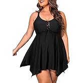 NIeyook Womens Plus Size Tankini Swimsuit 2026 Two Piece Tummy Control Bathing Suits for Women Swim Dress with Shorts