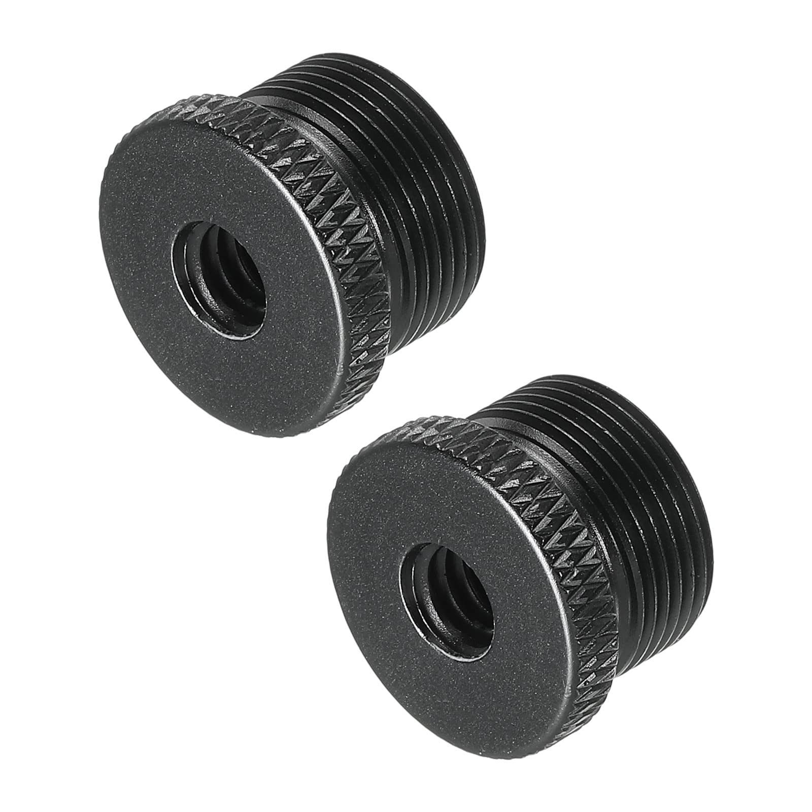 PATIKIL Mic Stand Adapter 1/4 Female to 5/8 Male Aluminum Alloy Thread Screw Adapter for Camera Stand Black 2 Pack