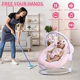 LADIDA Soft Baby Bouncer with Music and Vibration Pink Rabbit Theme view 2