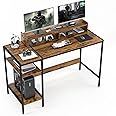 47”Gaming Desk/Computer Desk，Home Office Desk with Monitor Stand, Writing Desk for 2 Monitors,desk Adjustable Storage Space, Firm and practical small desk，Modern Design Corner desk（Vintage）