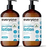 Everyone Nourishing Hand and Body Lotion, 32 Ounce (Pack of 2), Unscented, Plant-Based Lotion with Pure Essential Oils, Cocon