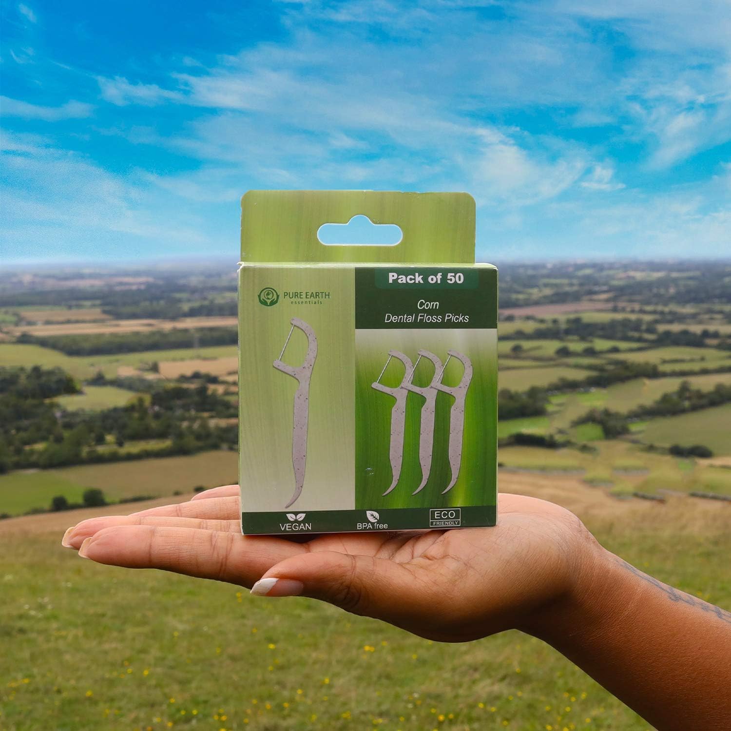 Biodegradable Dental Floss Picks Single Thread Shred Resistant Vegan