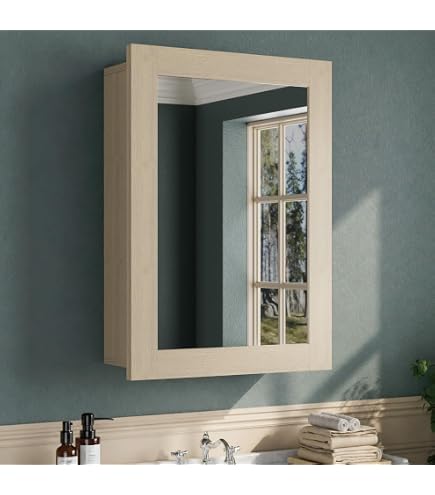 Amazon.com: Zenith K268 Oak Framed Medicine Cabinet, 14.5