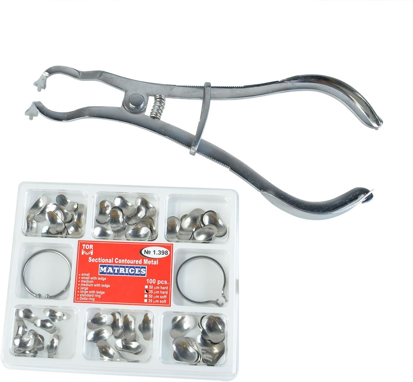 AZDENT, TOR VM Dental 100pcs Sectional Contoured Metal Matrices 35 μm