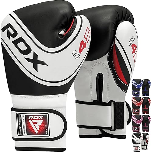 RDX Kids Boxing Gloves, 6oz 4oz Junior Training Mitts, Maya Hide Leather  Ventilated Palm, Muay Thai Sparring MMA Kickboxing Fighting, Punch Bag  Speed