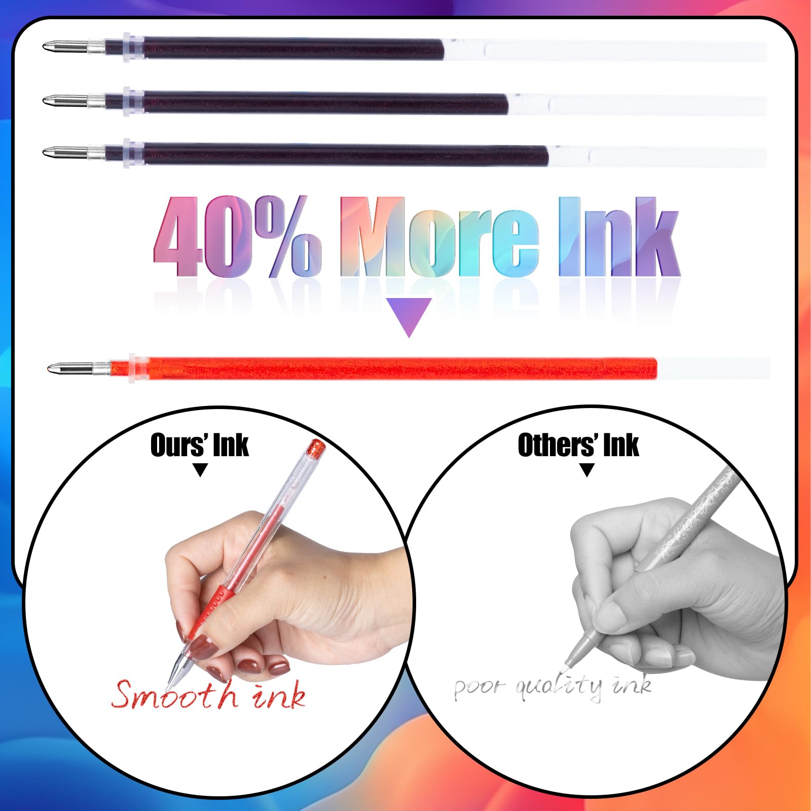 Aen Art Glitter Gel Pens for Adult Coloring Books, 36 Colors Gel Marker Set Colored Pen with 40% More Ink for Kids Drawing, Doodling, Crafts and Taking Note