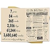 YiKaLus Vintage 7th Wedding Anniversary Card for Husband Wife, Big Seven Years Aday Gifts Card for Him Her, Copper Gifts for 7th Anniversary