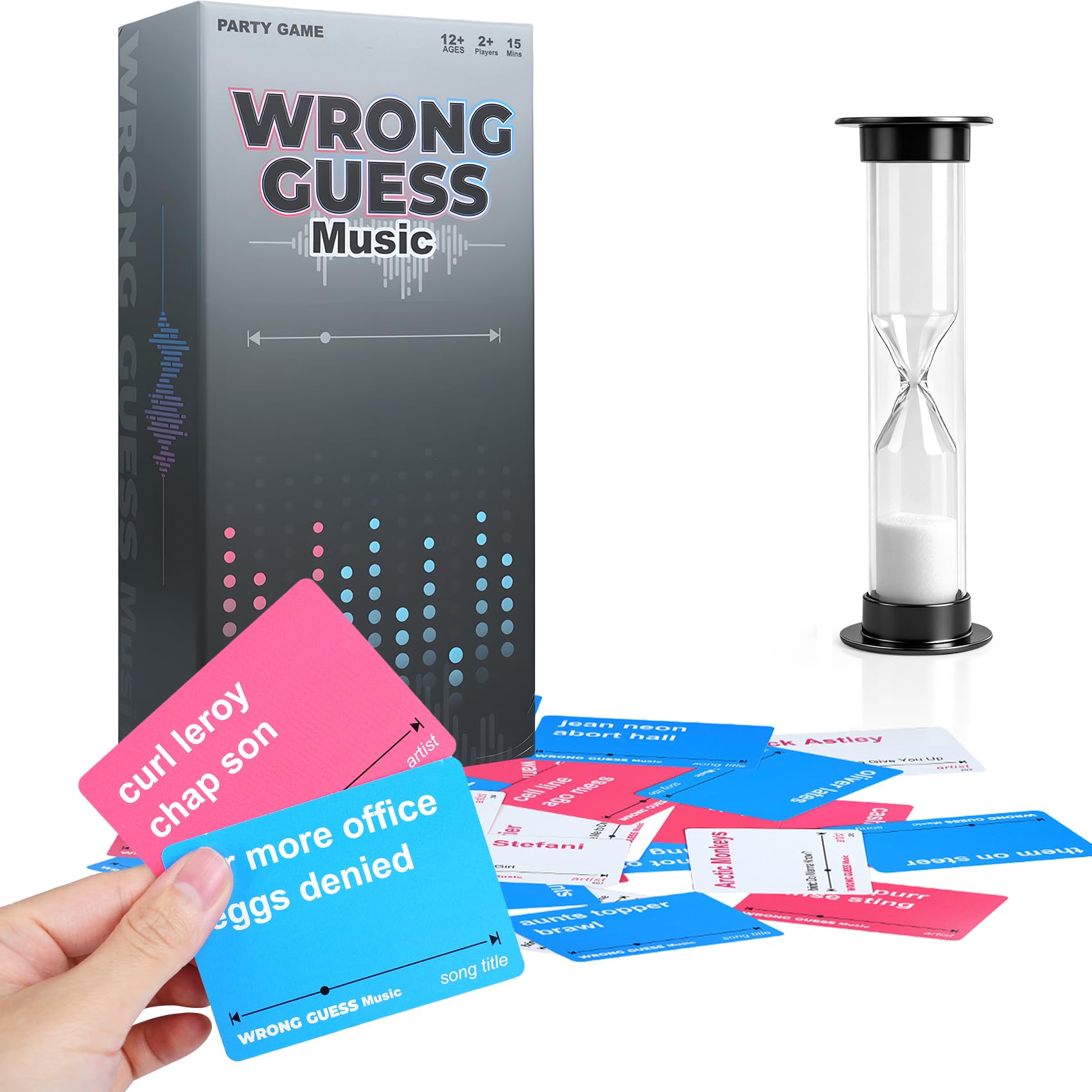 Bangzi Guess Music Game - Guess the Song or Artist w/ 500 Lyrical Nonsense Cards - Music Card Game for Family, Adults, and Kids. Hilarious, Addictive, and Competitive Fun for Game Nights!