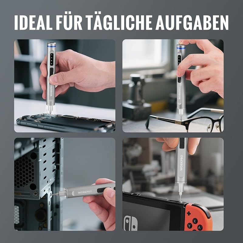 42-in-1 Elektrischer Schraubendreher Set, Feinmechaniker Schraubendreher Set mit 36 S2-Bits, Magnetischer Aufbewahrungsbox, Type-C Aufladung, für präzise Reparaturen von Telefon, Uhr, Kamera