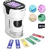 LAKWAR Portable Digital Microscope for Kids & Adults, 200~1000X Pocket Handheld Microscope with Slide Kit, Photo and Video Ca