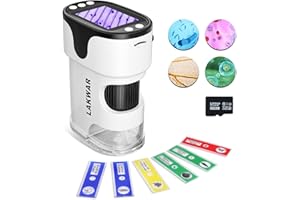 LAKWAR Portable Digital Microscope for Kids & Adults, 200~1000X Pocket Handheld Microscope with Slide Kit, Photo and Video Ca