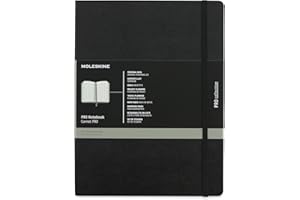 Moleskine PRO Notebook, Hard Cover, XL (7.5" x 9.5") Professional Project Planning, Black, 192 Pages