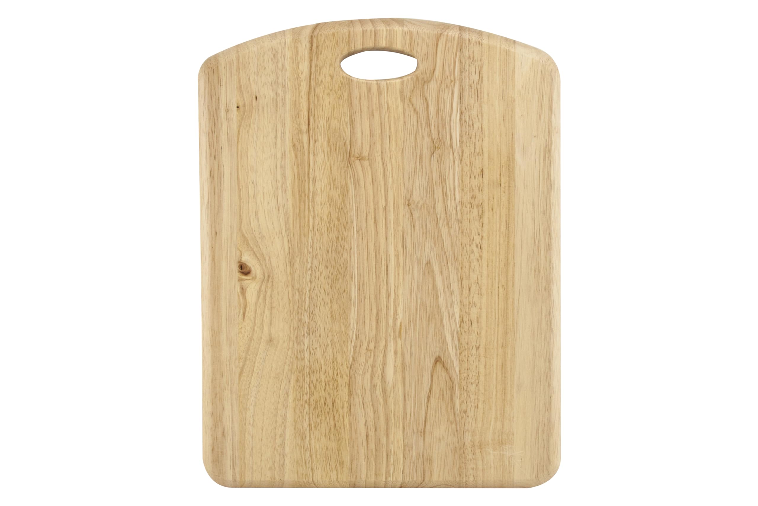 apollo THE HOUSEWARES BRAND RB Handle Board Small, Natural Rubber Wood, Serving Platter, Charcuterie Cheese Board, Size: Large, Natural