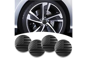KIFIDAN 4PCS American Flag Car Wheel Center Caps Sticker,Wheel Hub Caps Sticker Compatible with 56mm/2.2 Inch Wheel Hub Caps,Automotive Exterior Accessories Center Caps for Rims Car Decorations (Black Flag)