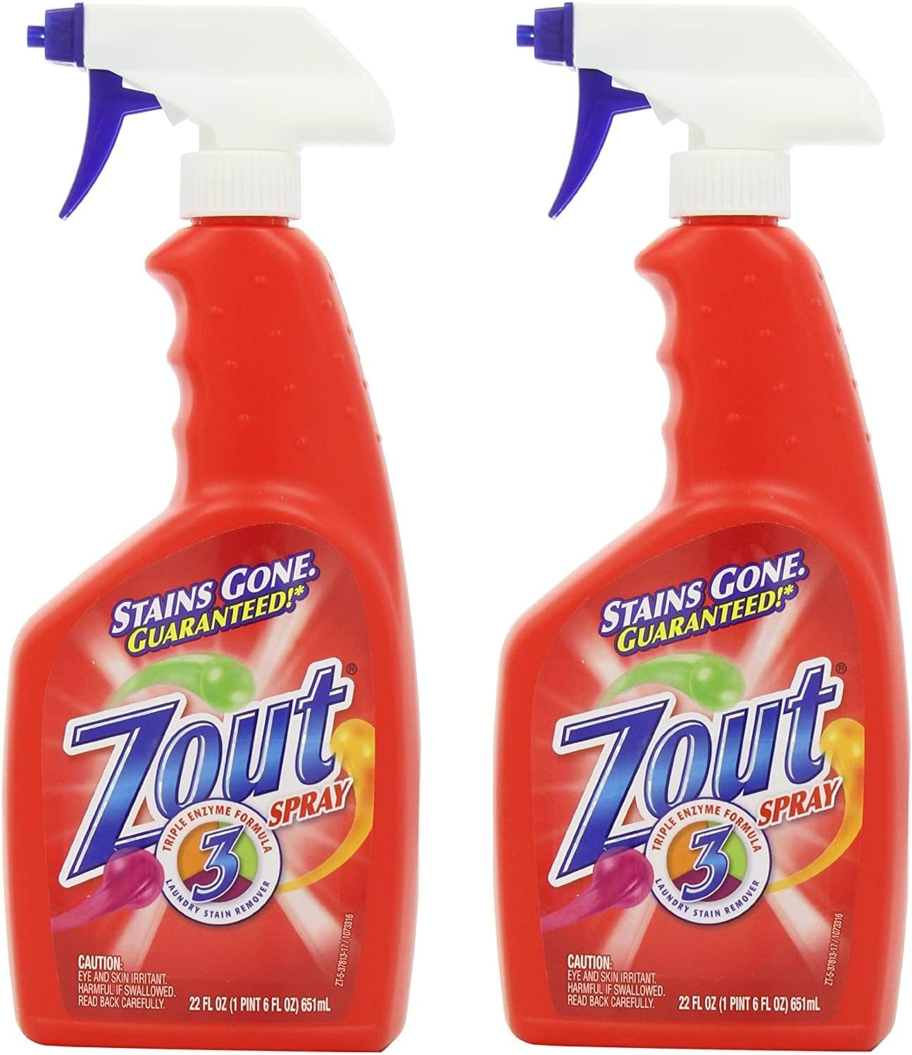 Zout Laundry Stain Remover Spray, Triple Enzyme Formula, 22 Ounce: Health & Personal Care