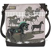 CHALA Canvas Crossbody Women Mid-Size Crossbody Shoulder Purse with Adjustable Strap