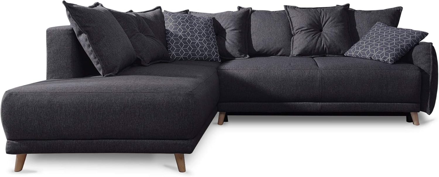 Bobochic Lena Canapé Scandinave Dangle Gauche Gris Foncé 236x90x190cm
