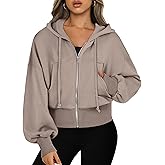 ANRABESS Womens Zip Up Hoodies Cropped Sweatshirts Casual Comfy Cute Zip Jackets Fashion Trendy Fall Outfits 2026 Y2K Clothes