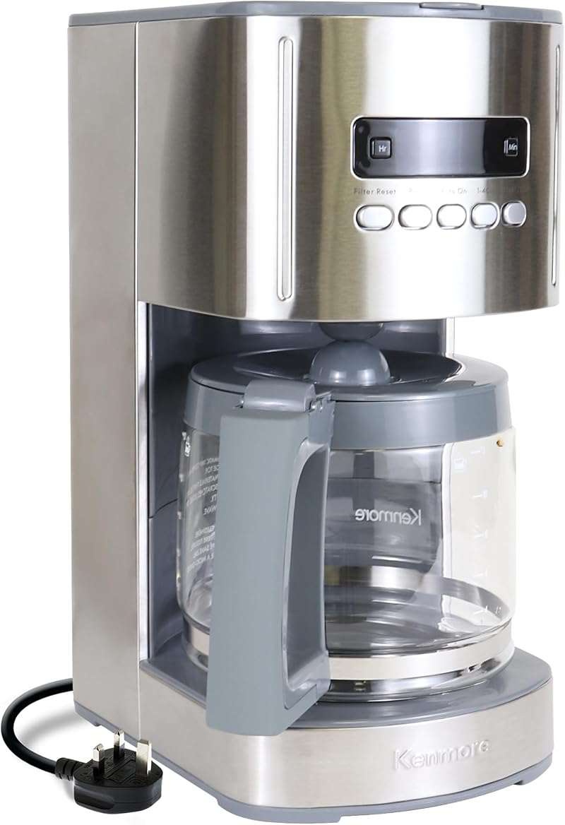 Kenmore Koolatron 12-Cup Drip Coffee Maker 1.8L Glass Pot Digital Timer