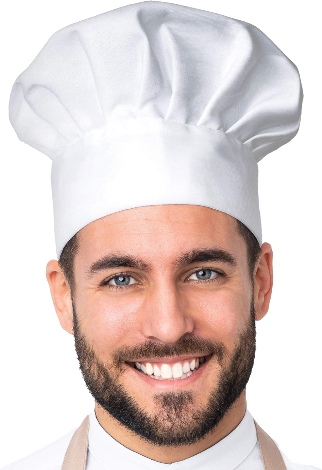 APRON DADDY Chef Hat - Adult Adjustable Kitchen Cooking Hat for Men & Women Chefs - Reusable and Washable Durable Cook Cap - White: Clothing