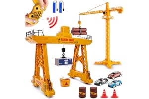 DIGABI Remote Control Crane- Crane Toy with Light and AnalogSound Effects, 2.4GHz Full Functional RC Crane, Engineering Car Toy Gift for Ages 6,7,8,9 Boys or Girls …